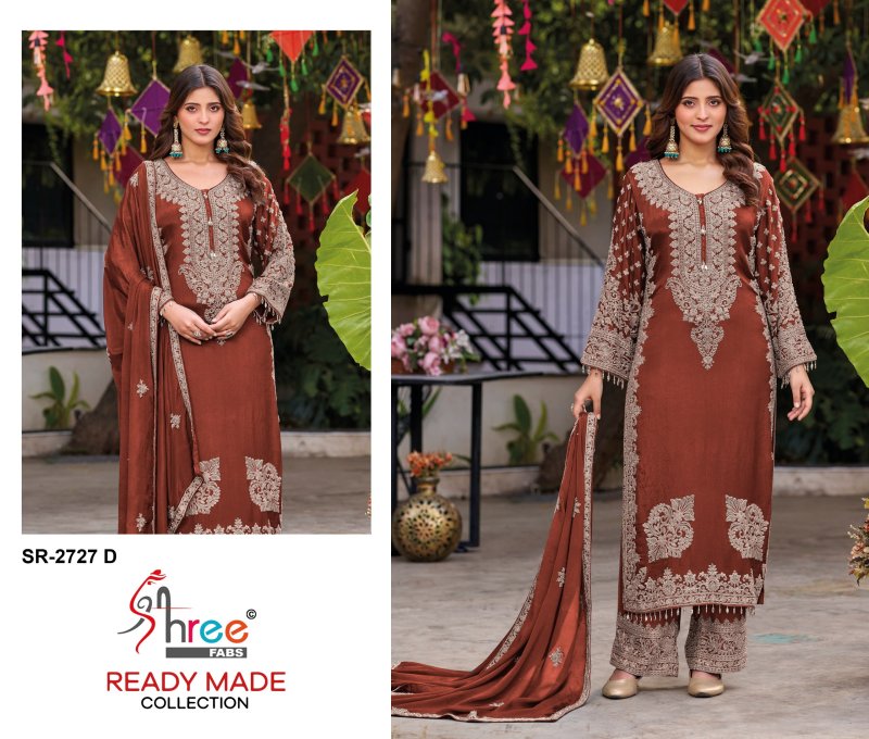 Sr 2727 A To D By Shree Viscose Tissue Readymade Pakistani Suits 